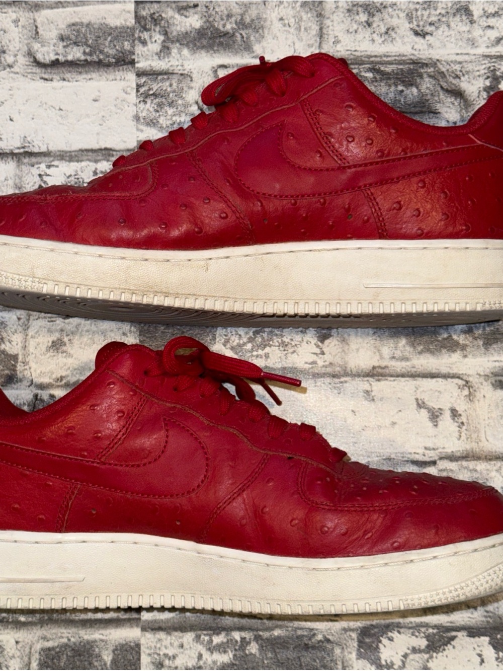 Mens Nike Air Force 1 '07 LV8 Ostrich Gym Red White 718152-603 Men’s Sz 11